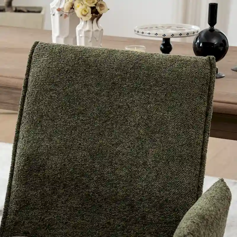 Modern Upholstered Dining Chairs with Swivel Metal Legs