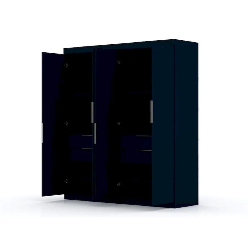Mulberry 2 Sectional Modern Wardrobe Closet with 4 Drawers
