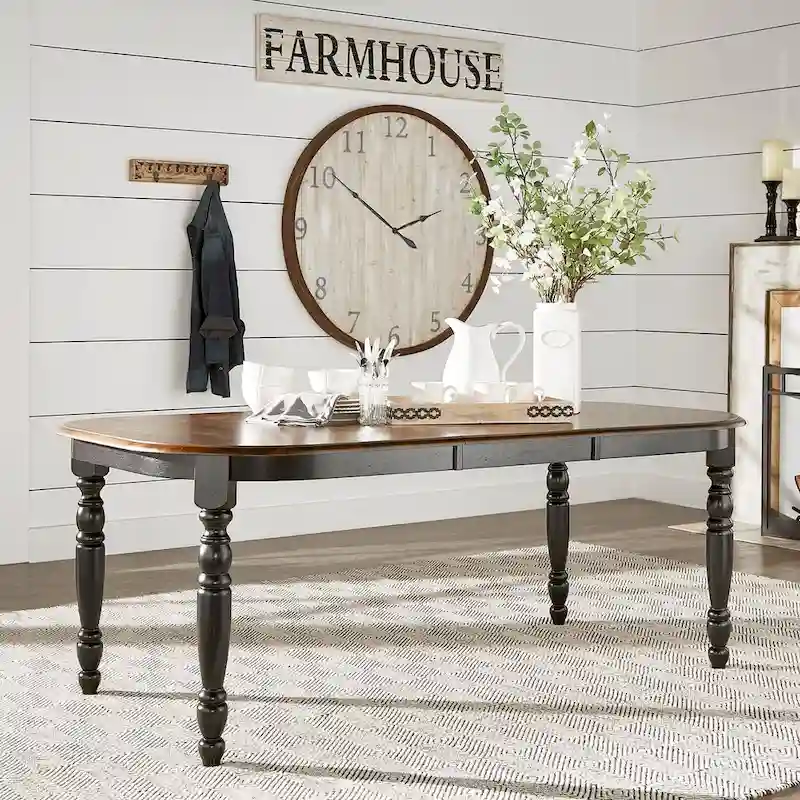 Mackenzie Country Antique Two-tone Dining Table by iNSPIRE Q Classic