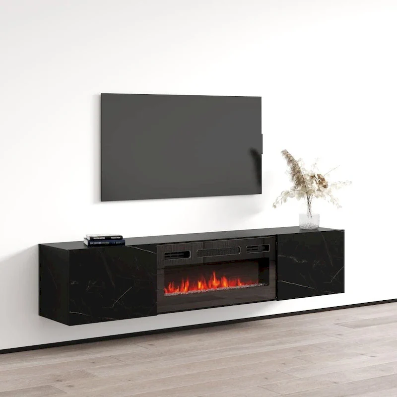 Floating Fireplace TV Stand