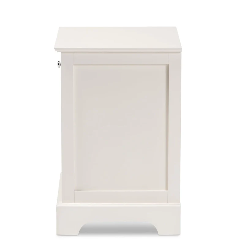 1-Drawer End Table with Open Shelf – Black / Off-White / Grey, MDF, Single