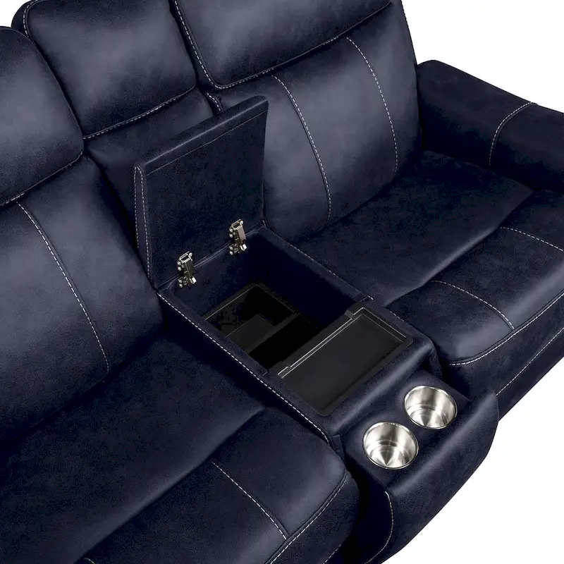 Steve Silver Faux Leather Power Reclining Console Loveseat