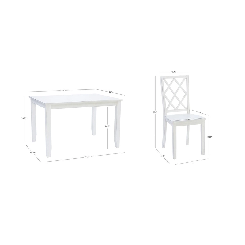 Harrow 5-piece White Farmhouse Dining Set