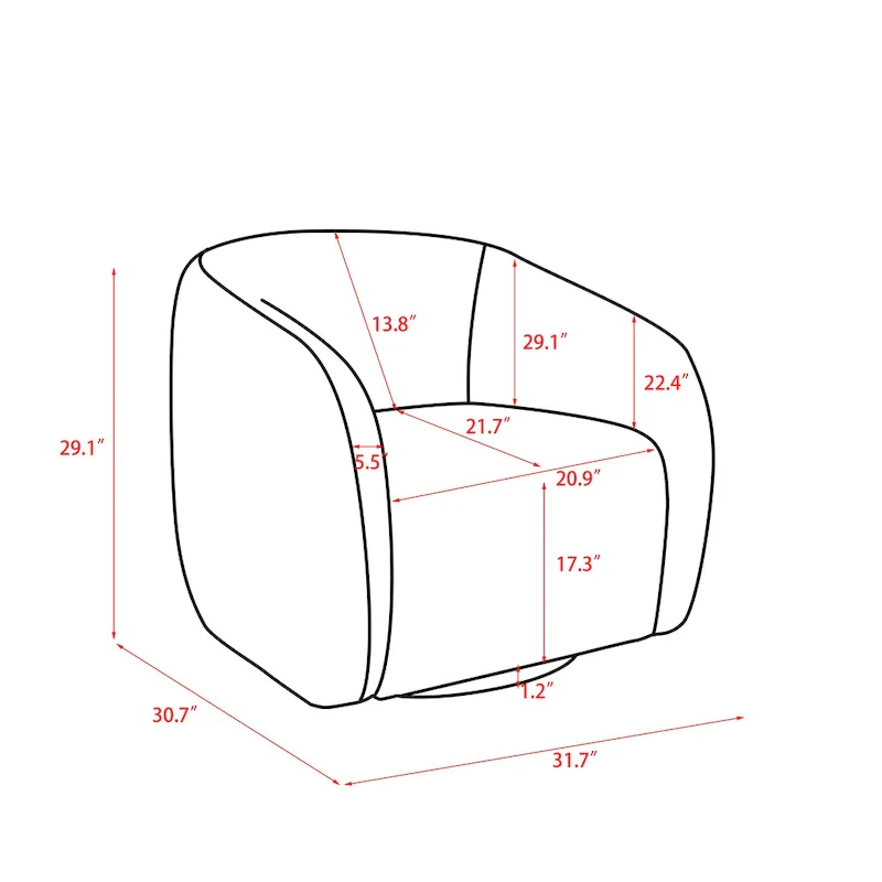 Kiptin 31.7W 360 Degree Swivel Barrel Accent Chair (Set of 2)