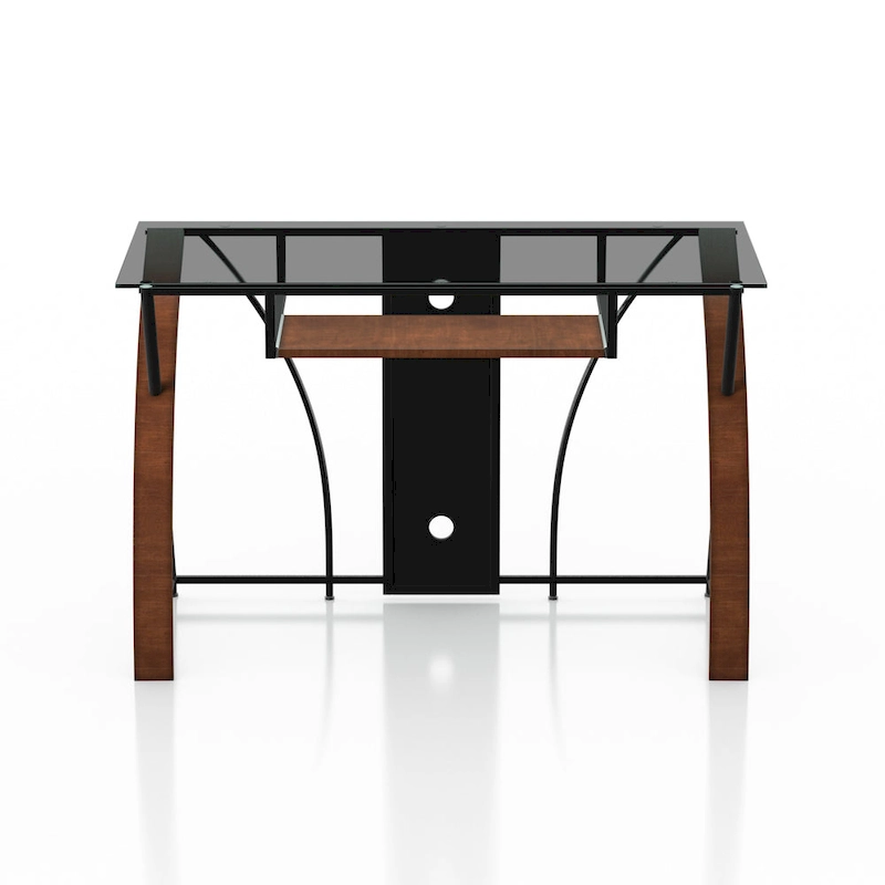 Falt Modern Grey-Tint 47-inch Glass Computer Desk by Furniture of America