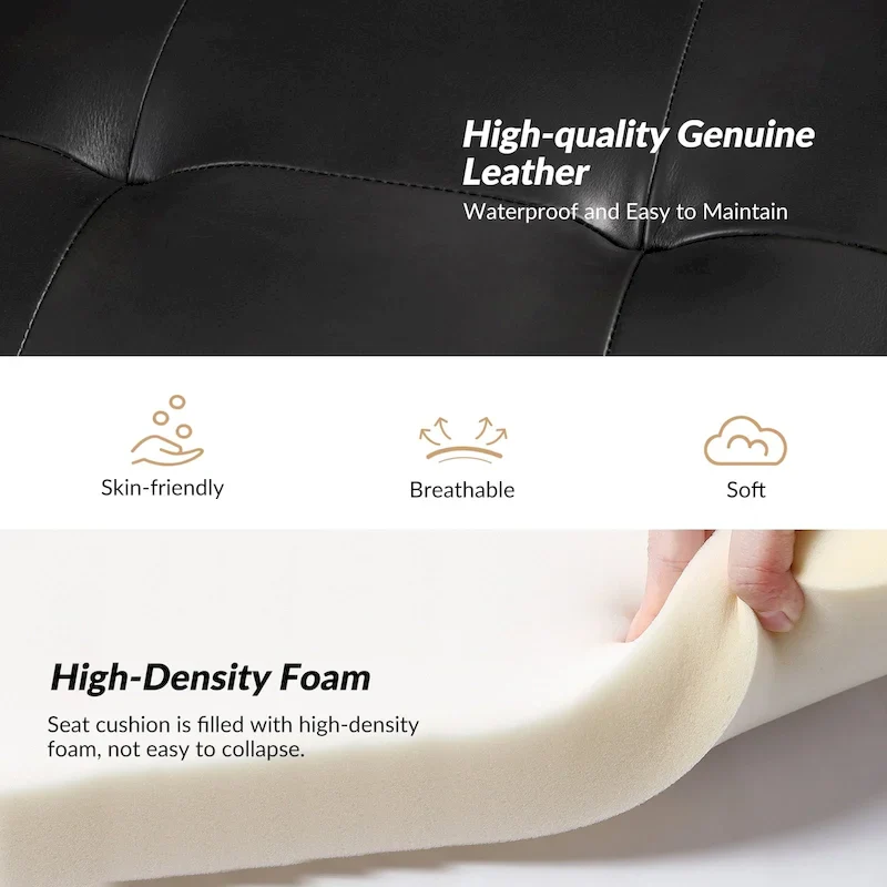 Mid-century Genuine Leather Arm Chair