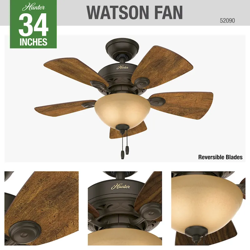 Hunter Fan 34  Watson - White