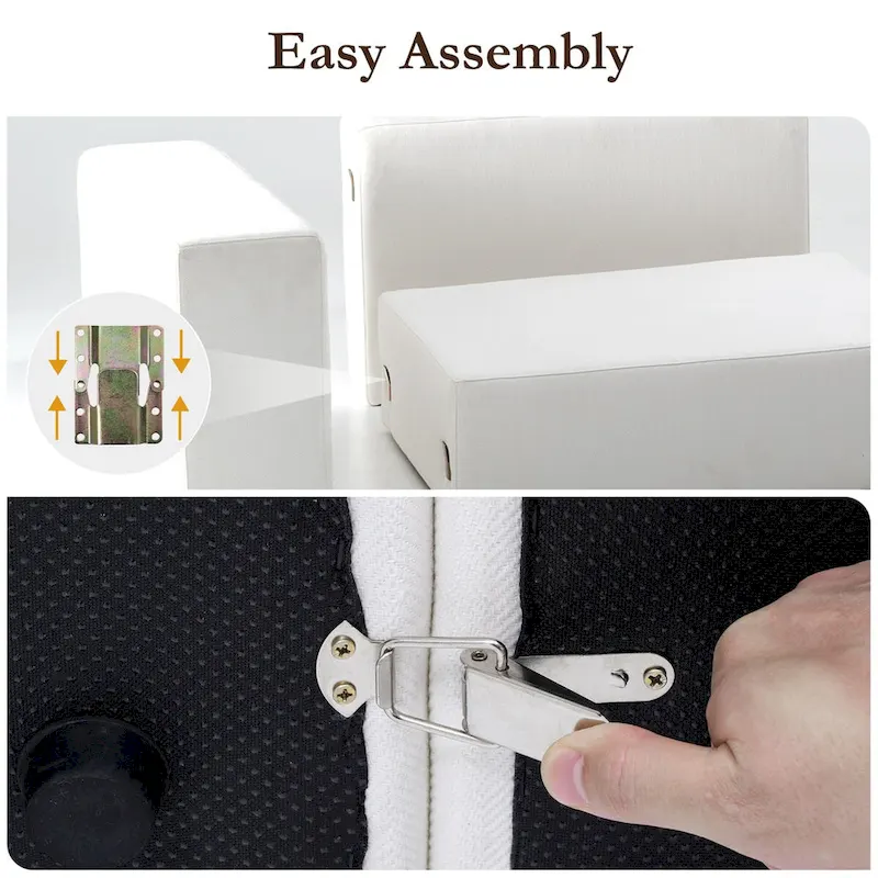 90.56 Slipcovered Modular Cloud Sofa -Loveseat