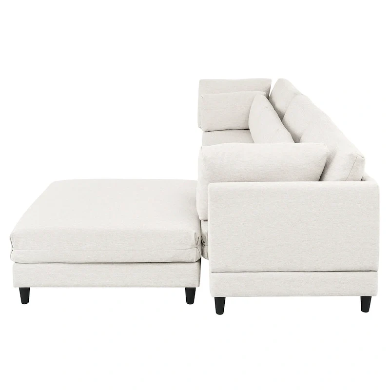 Modular Sectional Sofa with Ottoman and Pillows