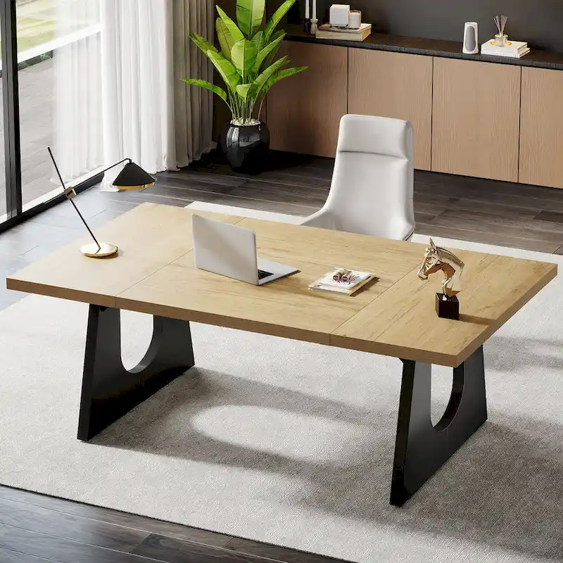 70.9 Inches Executive Desk Rectangular Computer Office Desk with Large Desktop