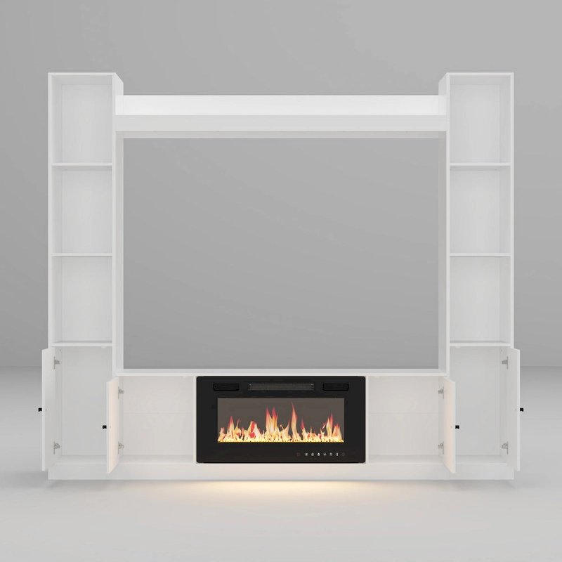 TV Stand/Electric Fireplace Ensemble Cozy Stylish Living Room Solution