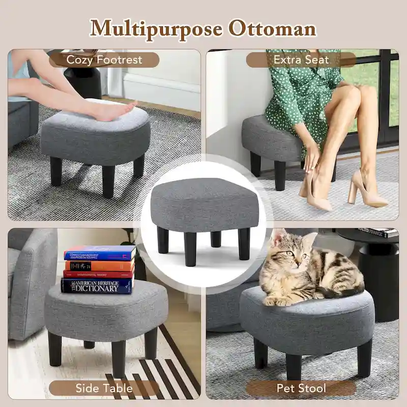 Swivel Barrel Chair with Ottoman Footrest Curved Backrest