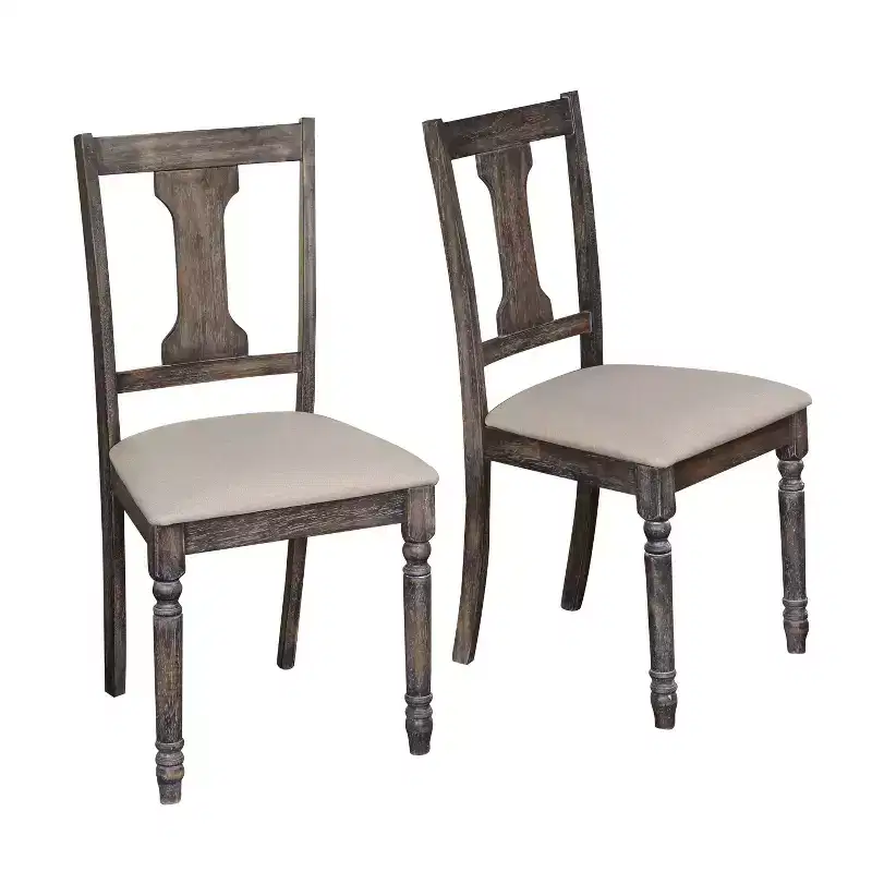 6pc Burntwood Dining Set with Bench - Buylateral