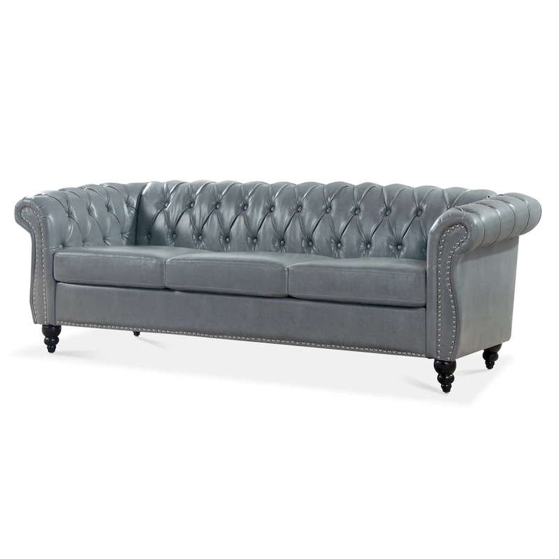 84.65 Rolled Arm Chesterfield 3 Seater Sofa
