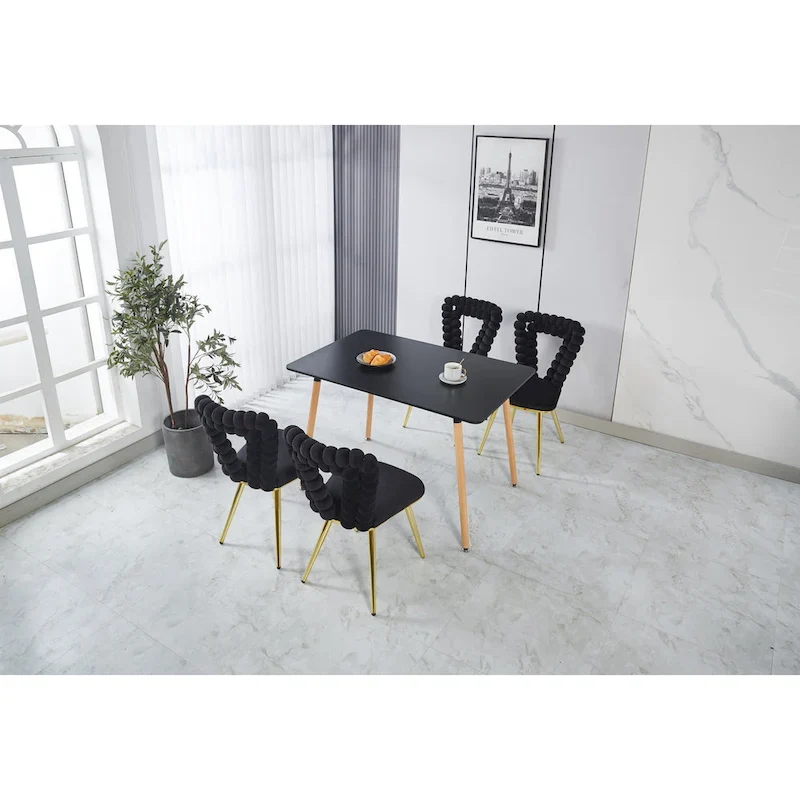 Gold+Black Modern 22.04 Accent Chairs (Set of 2)