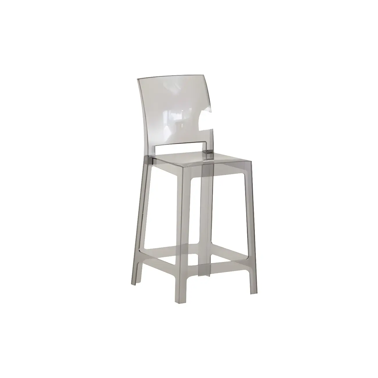 Modern Acrylic Smooth Elegant Circular Backrest Bar Stool