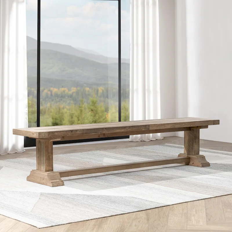 Dita Reclaimed Pine Wood Bench by Kosas Home