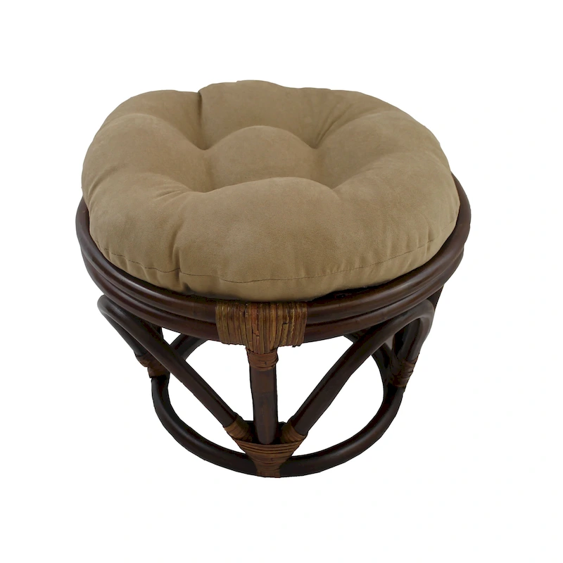 Bali 18-inch Footstool with Microsuede Cushion