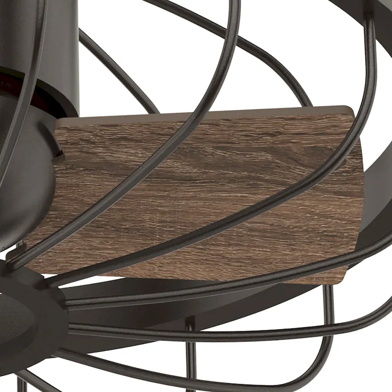 Hunter Roswell Ceiling Fan with Wall Control - Caged, 6-Speed - Farmhouse, Industrial, Transitional