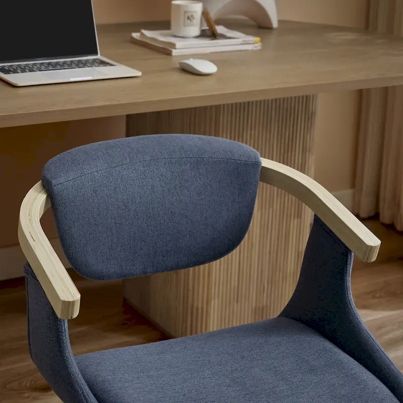 Art Leon Swivel Upholstered and Wood Accent Chair