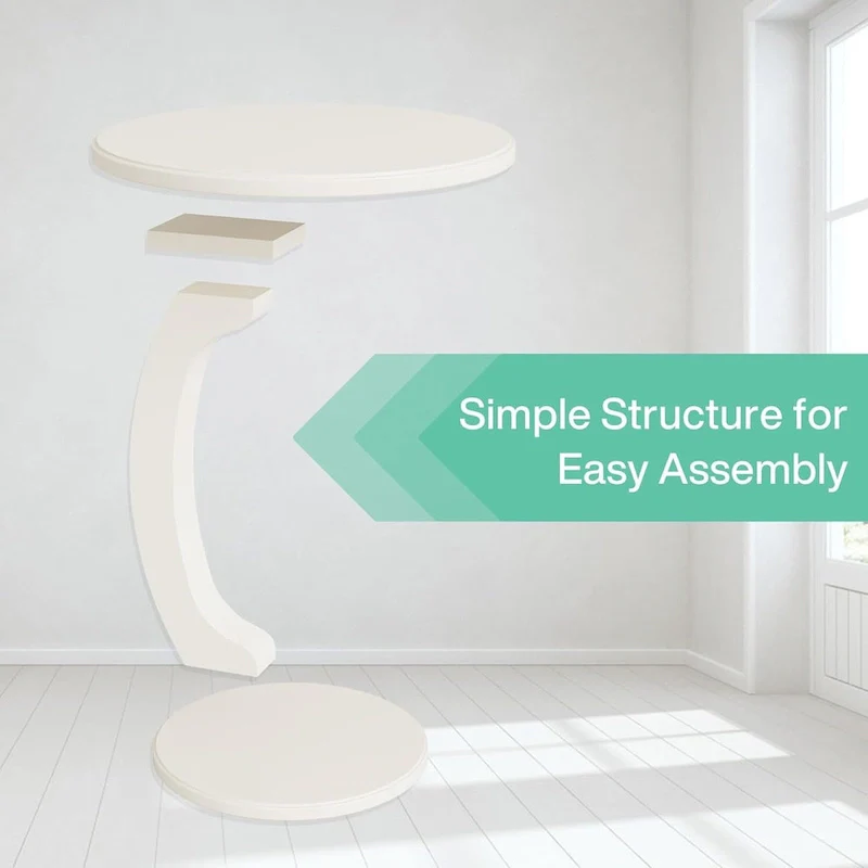 Wooden C-Shaped End Table