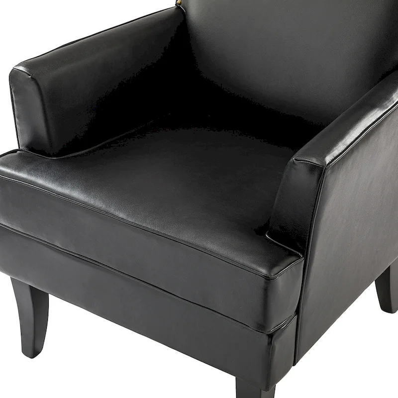 Nileus Modern Classic Polyester Accent Chair with Solid Wooden Legs Set of 2 by HULALA HOME