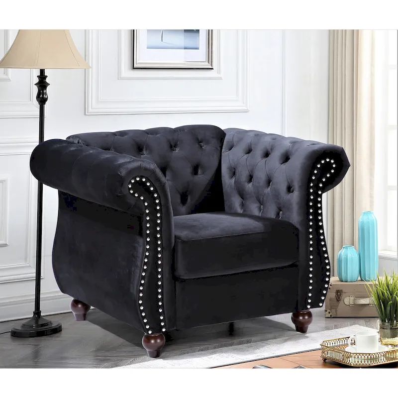 Kemos Classy Velvet Chesterfield Armchair