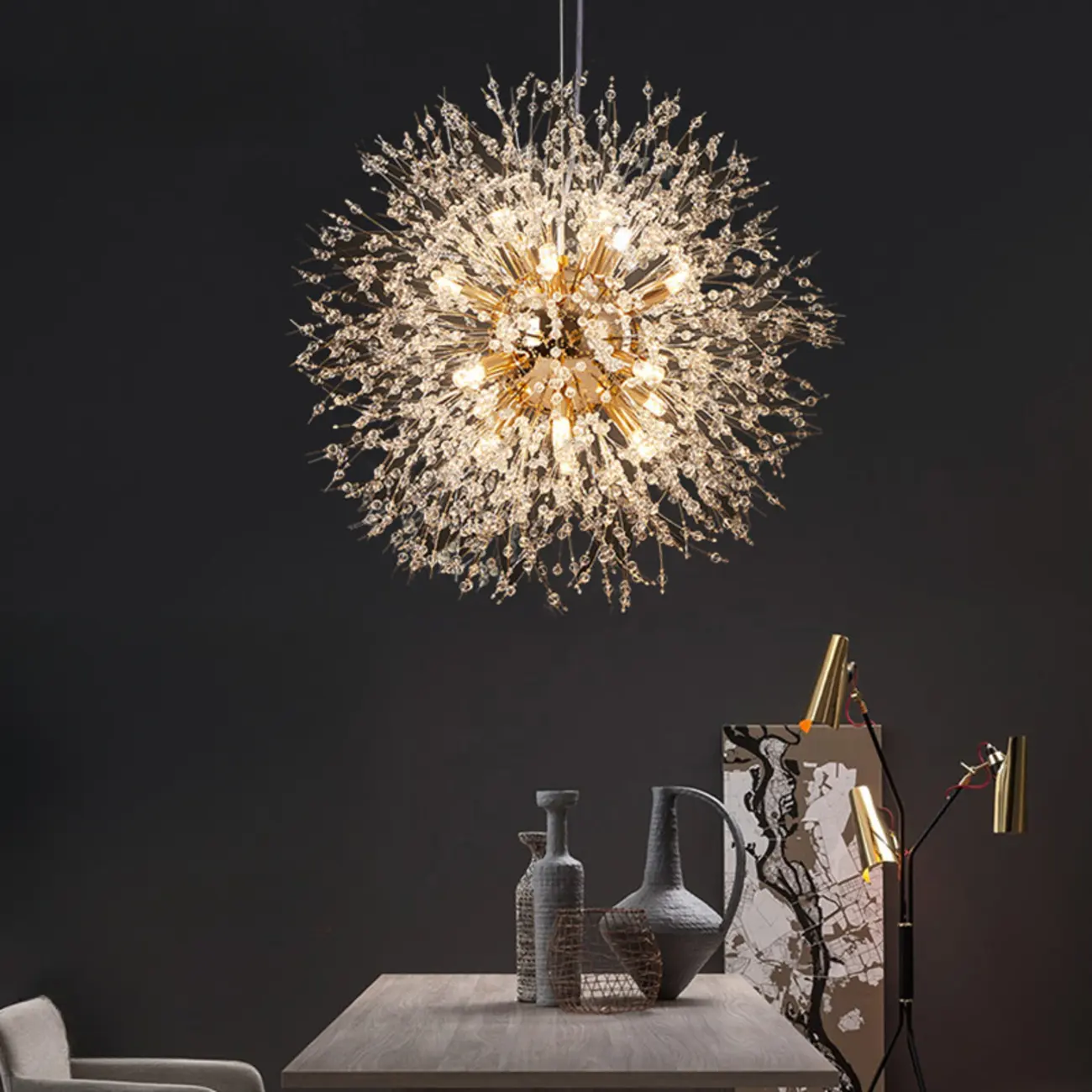 Luxury Crystal Chandelier Starburst with Flexible Length