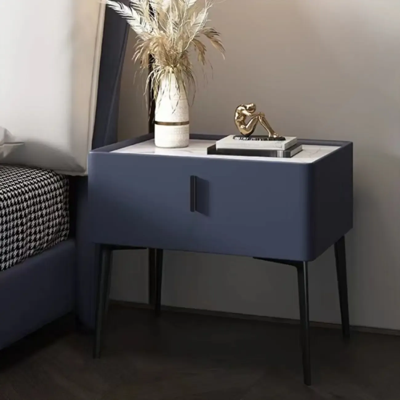 Modern Narrow Nightstand with Drawer