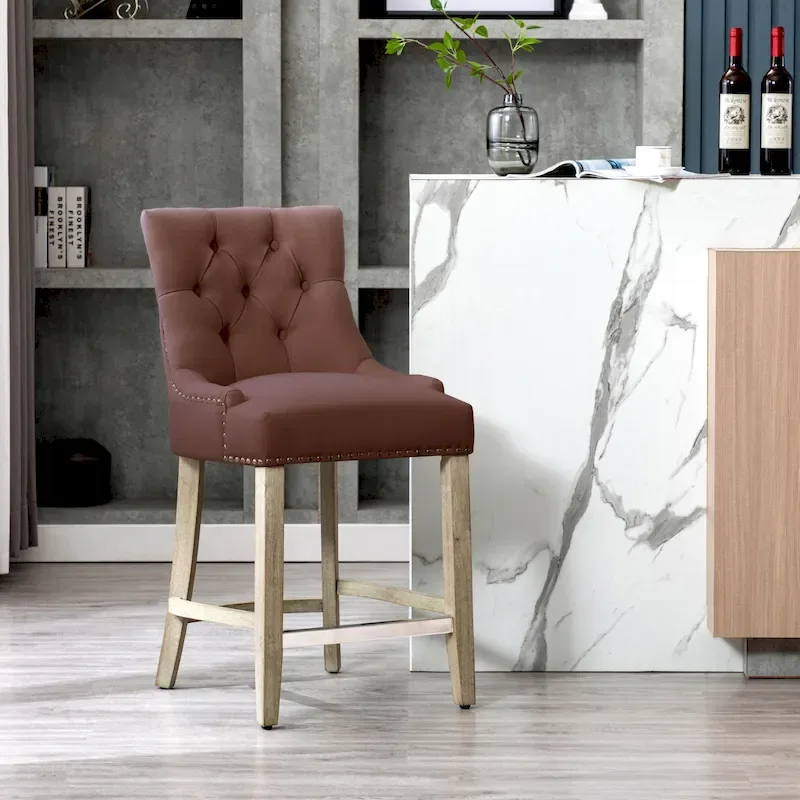 Carter 24 Upholstered Button Tufted Counter Bar Stool