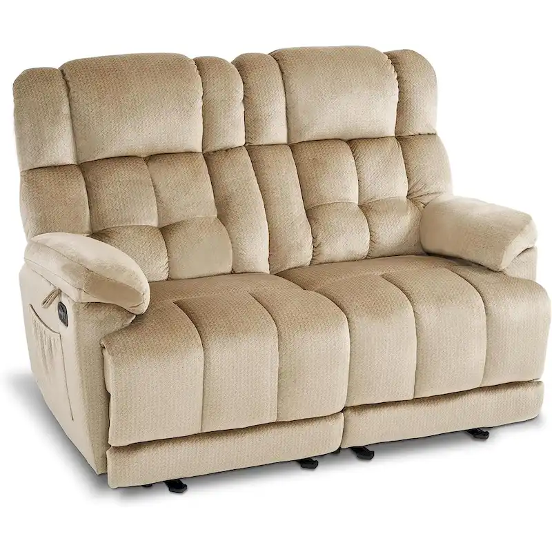 Power Reclining Loveseat, Red/Grey/Beige/Blue/Brown, Heat & Massage, Seats 2