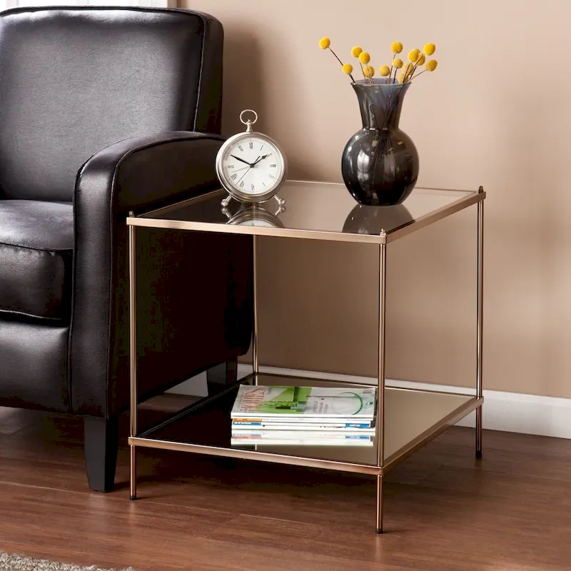 SEI Furniture Grant Glam Glass Side Table