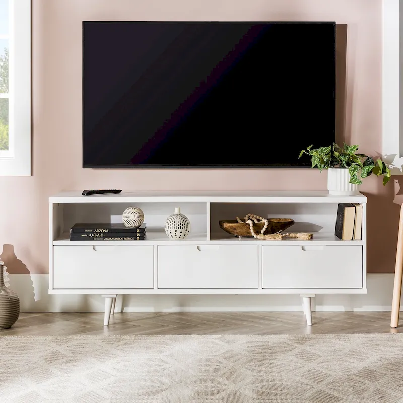 Middlebrook Alby 58-inch Mid-Century Solid Wood TV Stand