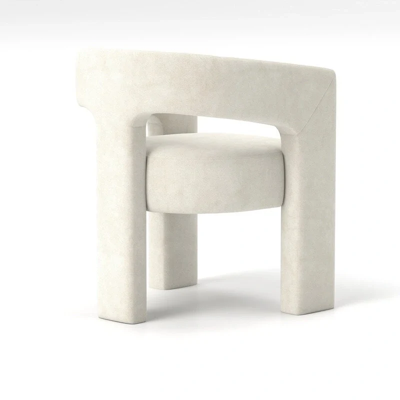 Modern Glam Velvet Upholstered Dining Chair, Open-Back Accent Chair