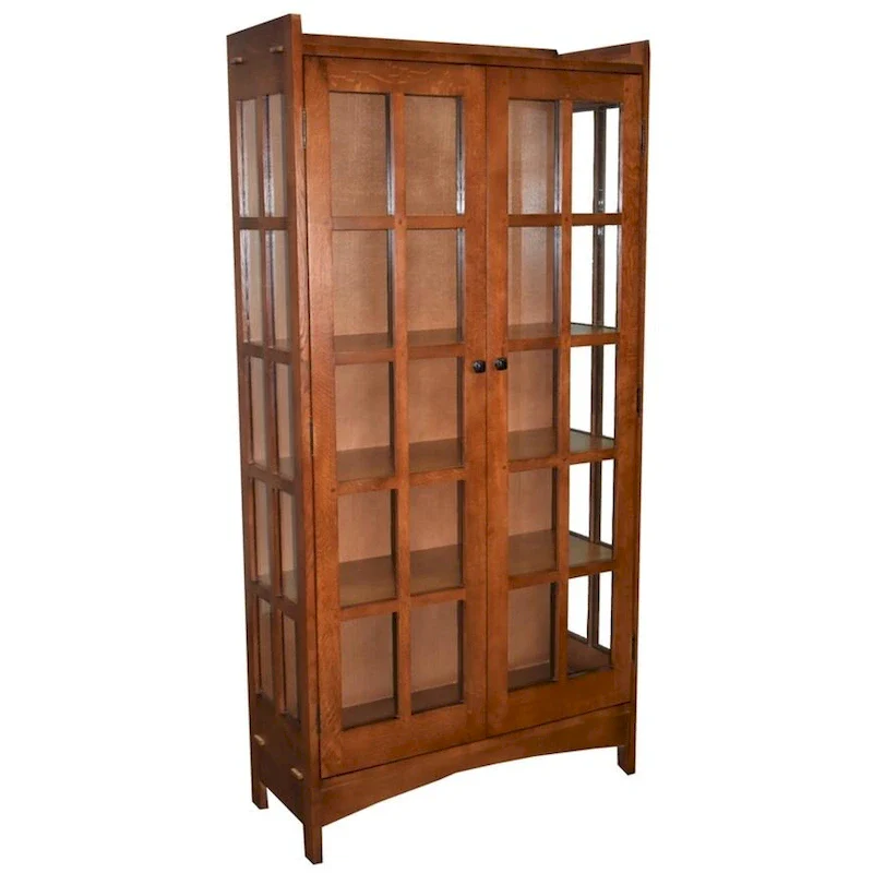 Mission Oak Display China Cabinet / Bookcase - 39 W - N/A