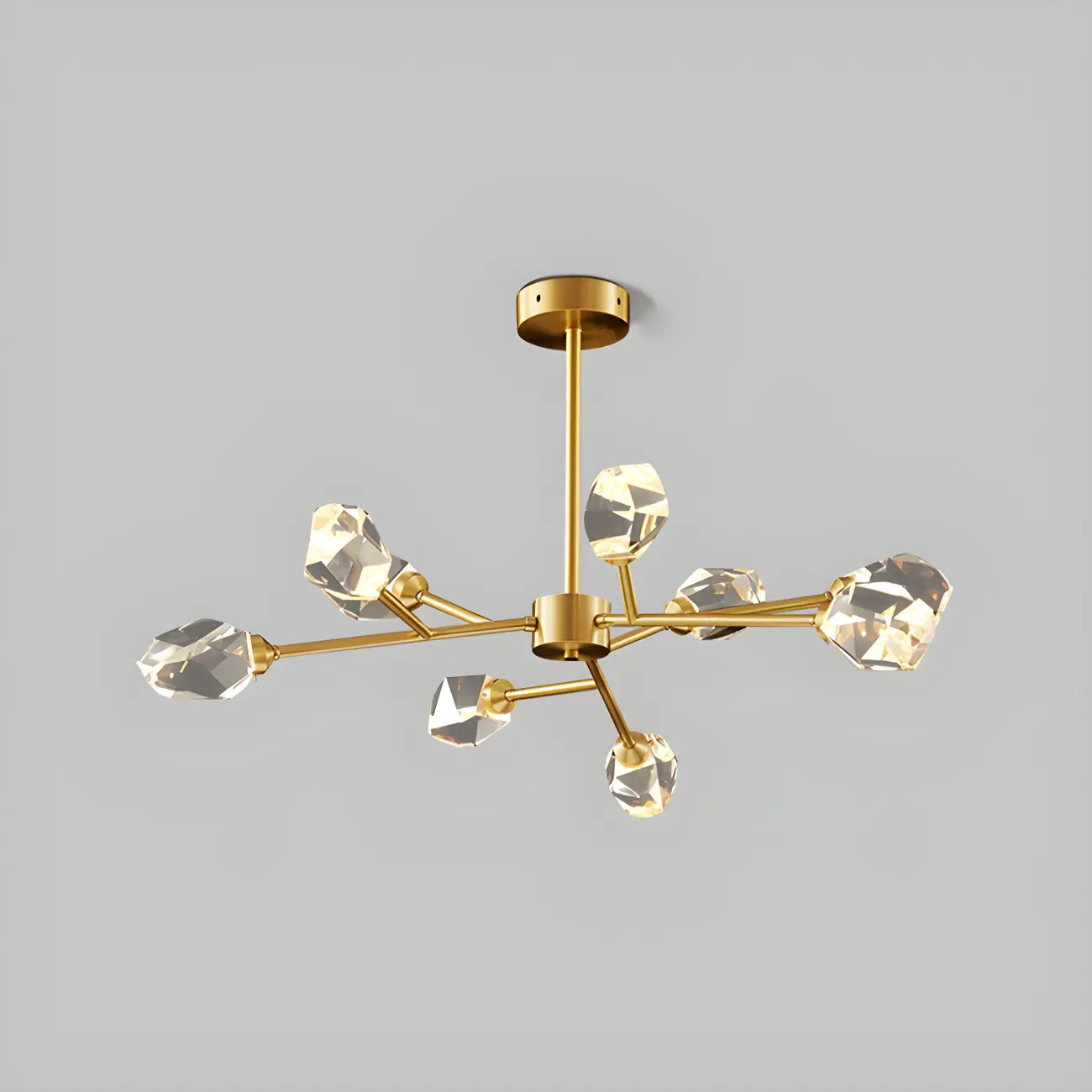 Glamorous Downrods Starburst Crystal Chandelier