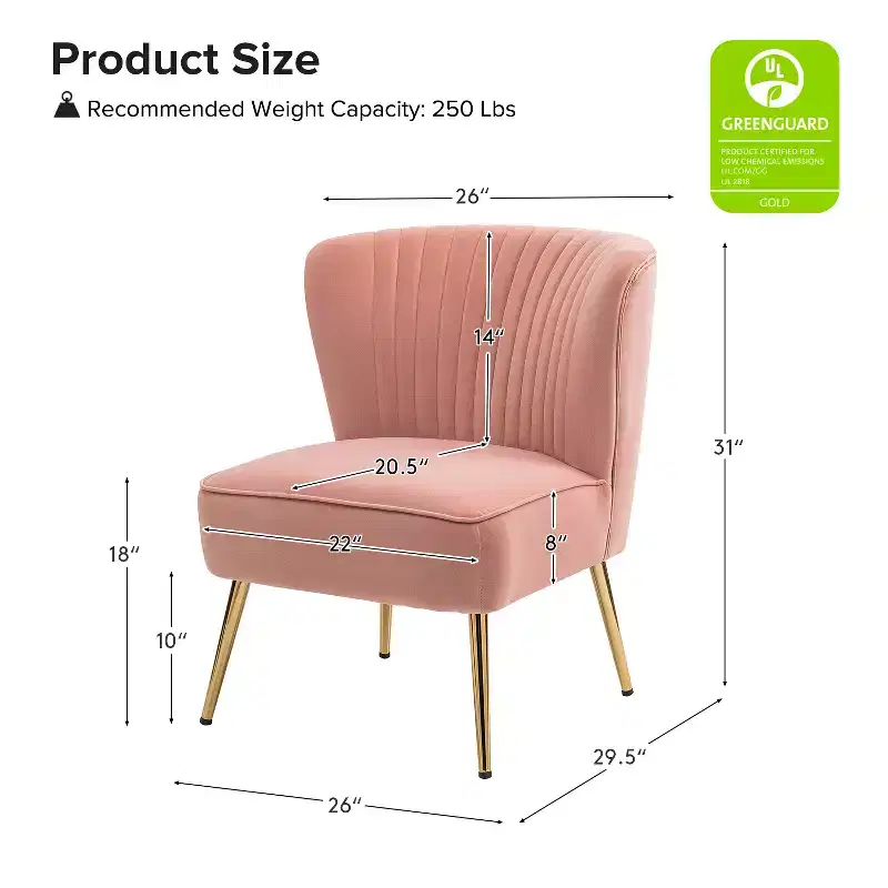 Quentin Velvet Accent Side Chair with Padded Seat Set of 2 | Karat Home