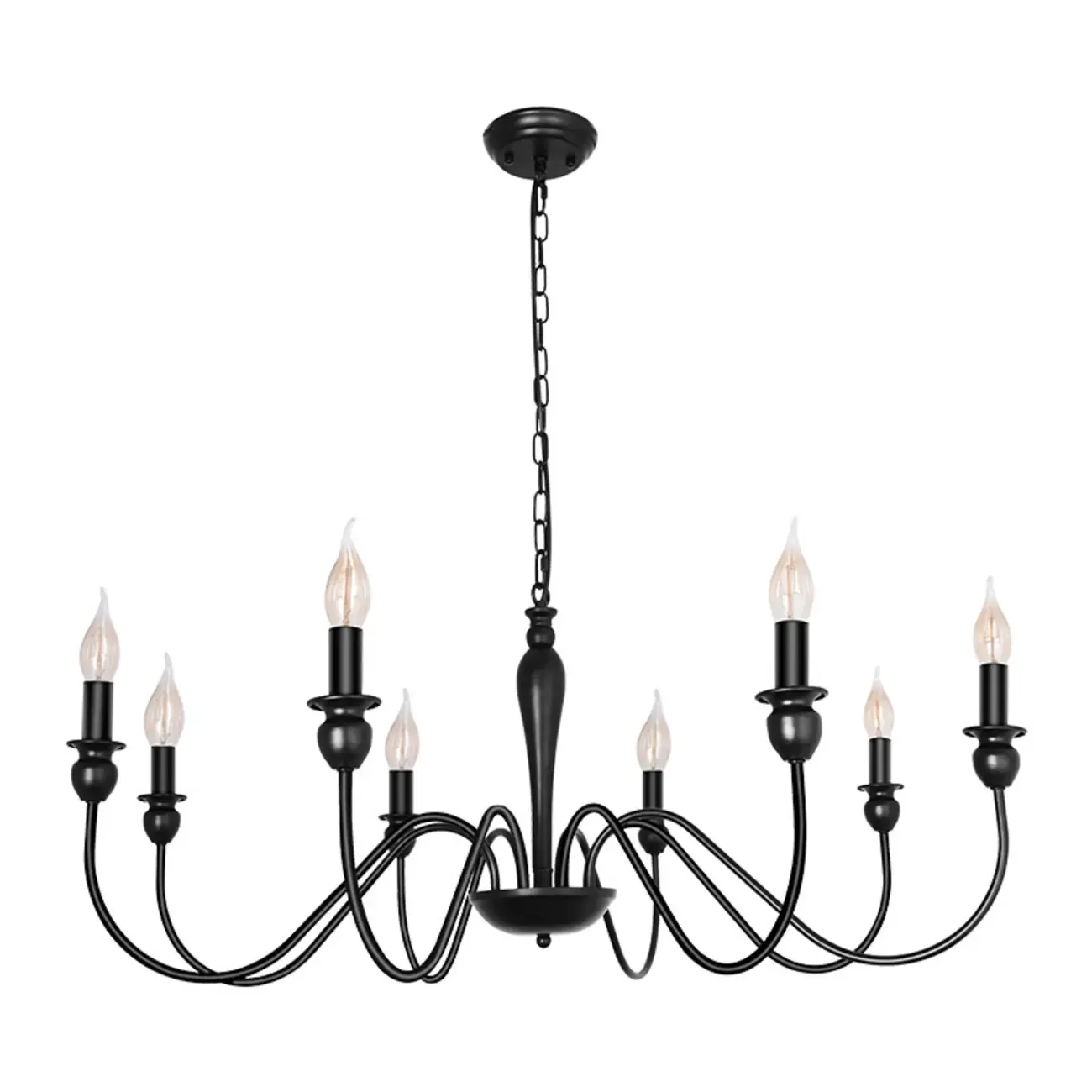 Industrial Black Chandeliers at Home with Adaptable Height