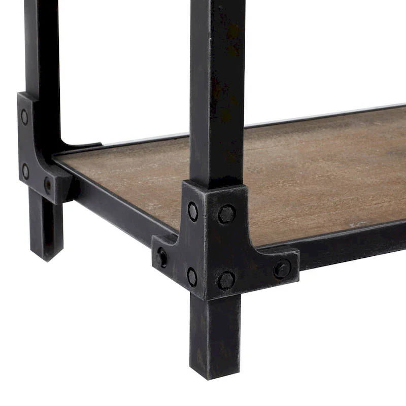 Console Table with 2 Open Shelves - Brown, 19W x 48L x 34H