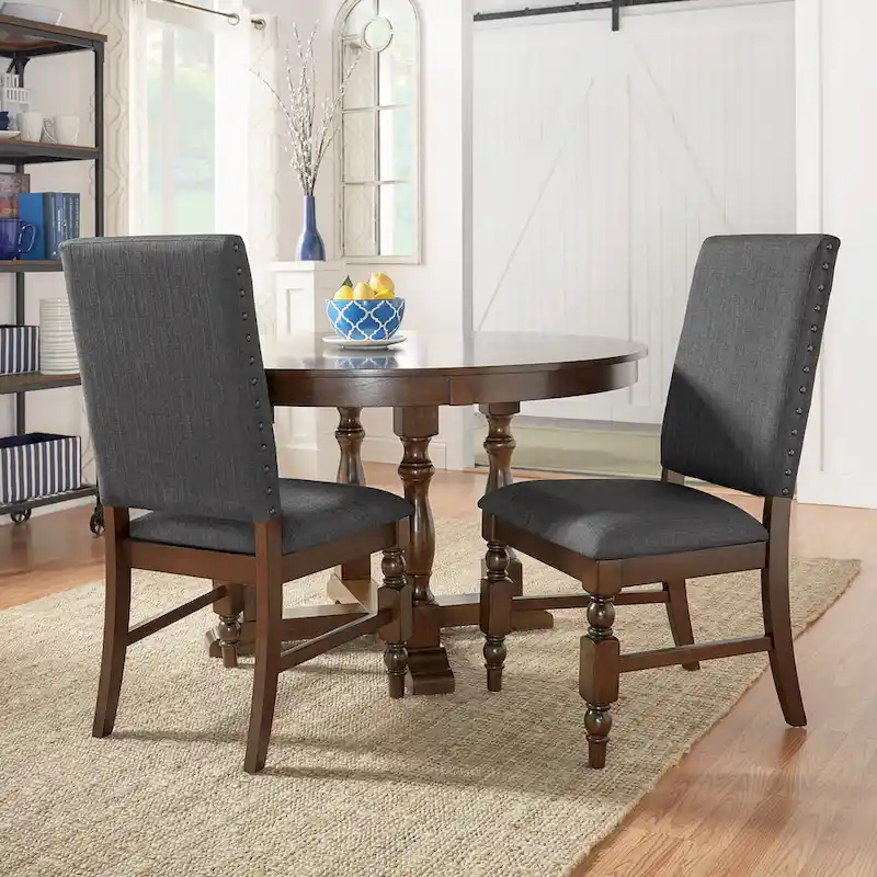 Lubeck Nailhead Upholstered Dining Chairs (Set of 2)