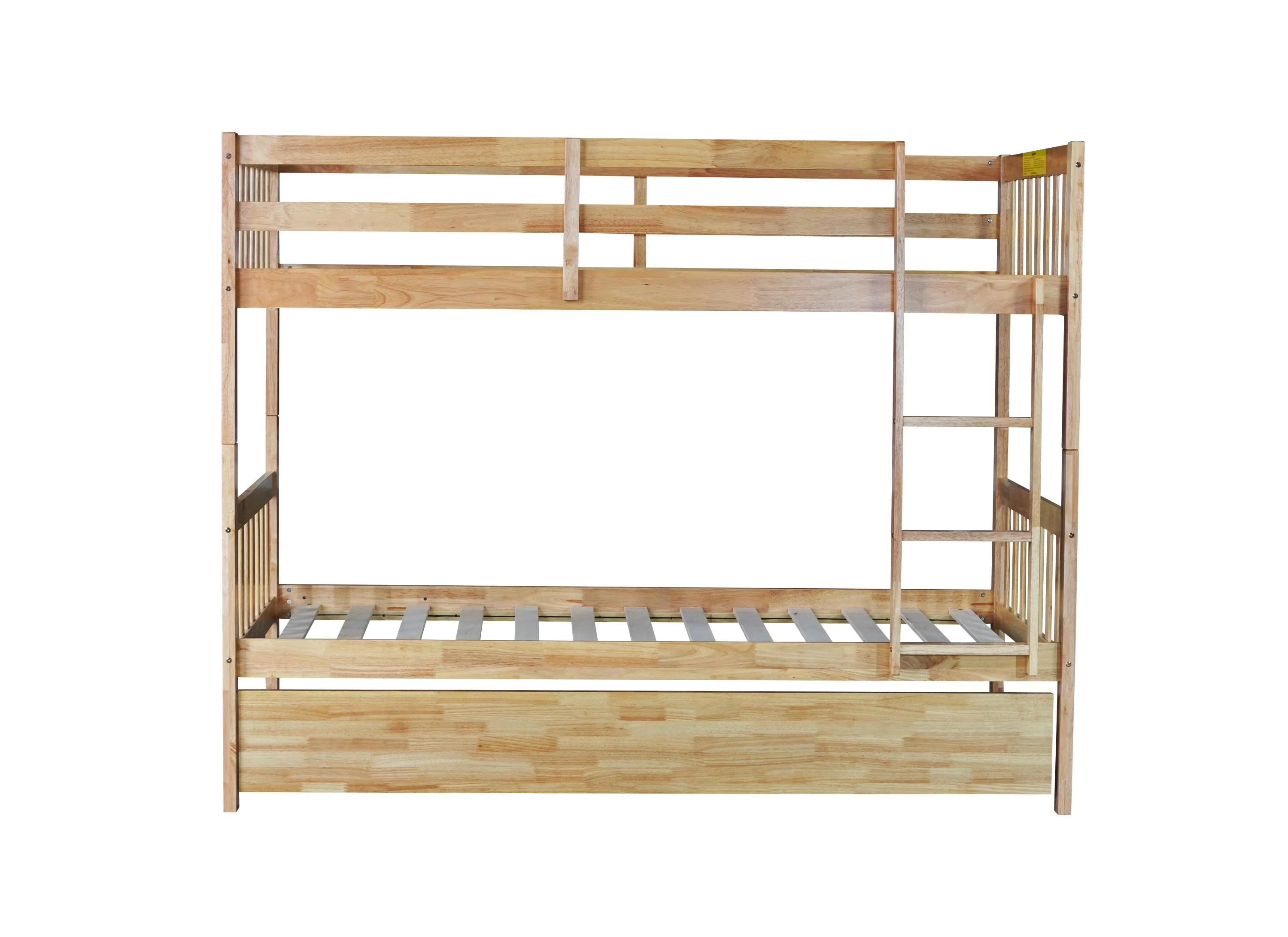 Walker Edison | Convertible Twin Over Twin Bunk Bed with Trundle with Ladder Sleeps 3