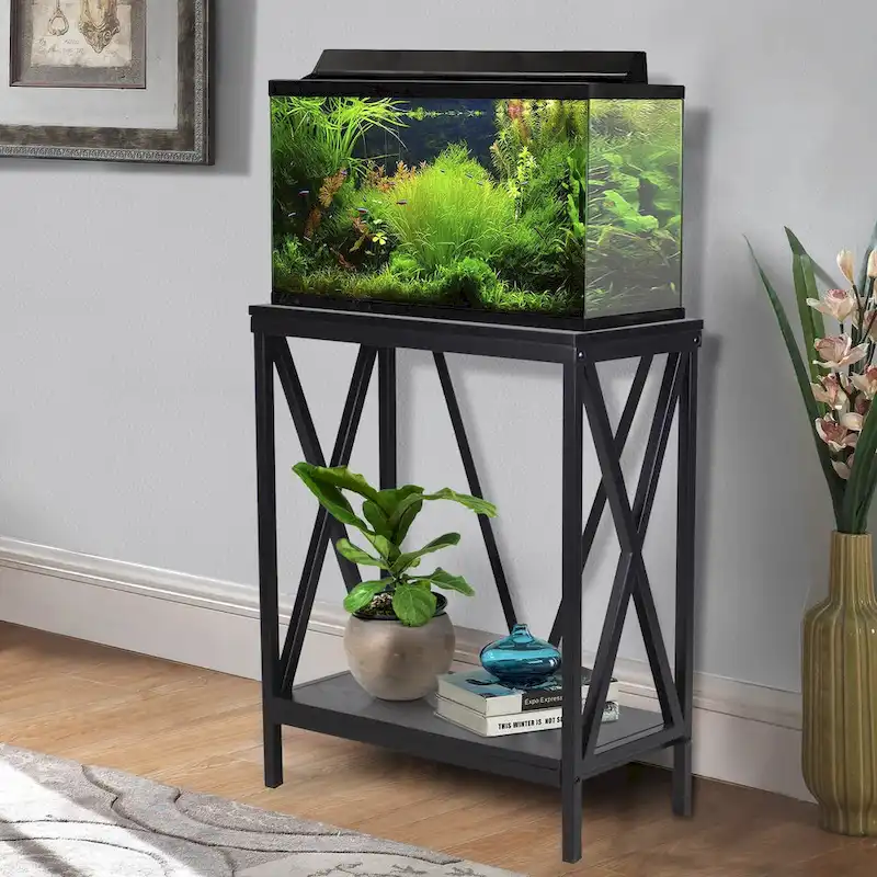 20 Gallon Steel X-Frame Aquarium Stand in Black