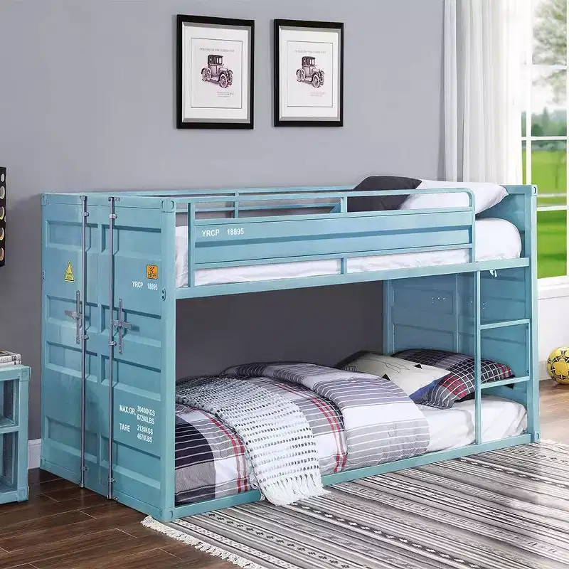 80"Twin/Twin Bunk Bed Cargo Loft and Bunk Bed Finish - Acme