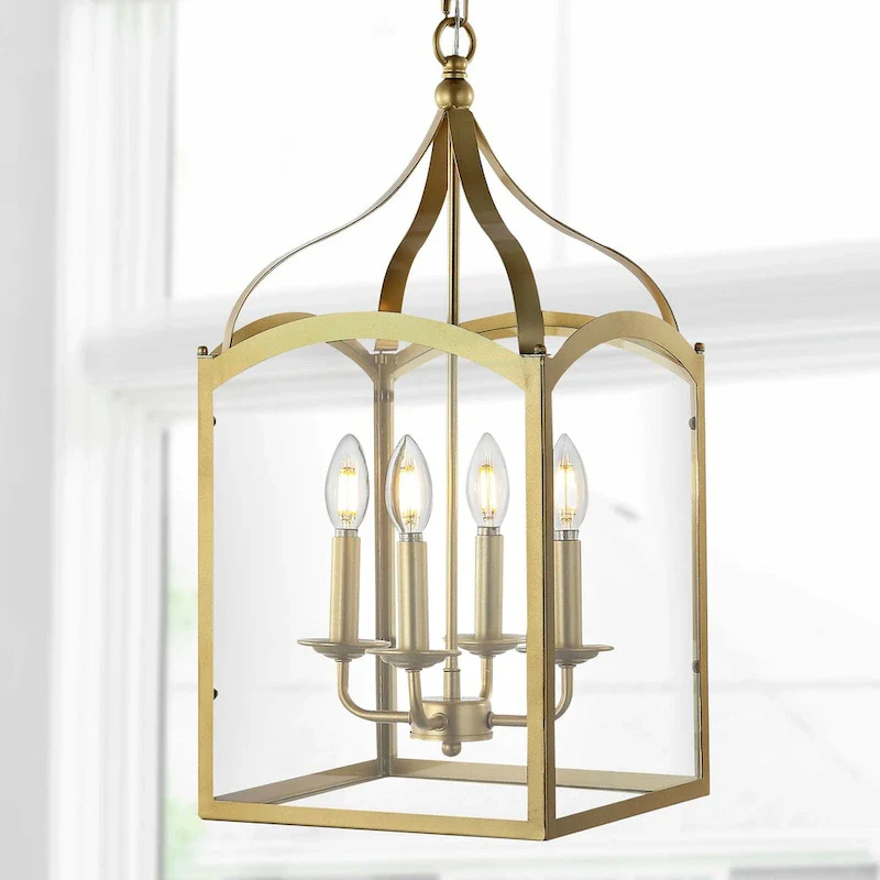 Ruth 11  4-light Lantern Metal/Glass LED Pendant by JONATHAN Y