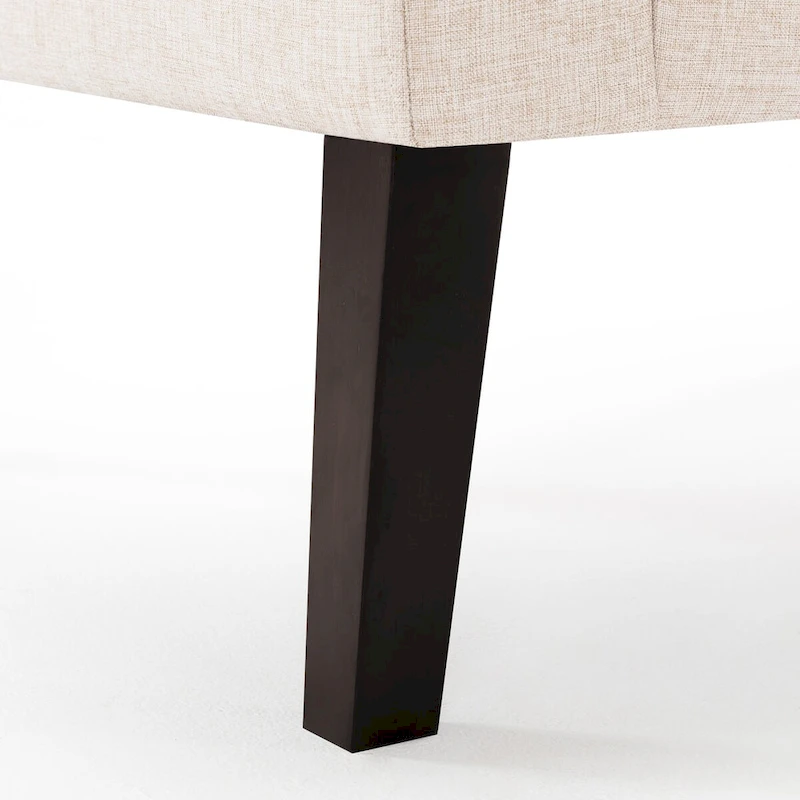 LUE BONA Modern Upholstered Accent Chair Linen Fabric Button Tufted Armchair with Solid Wood Frame - 28.5 W X 27.25 D X 33.75 H