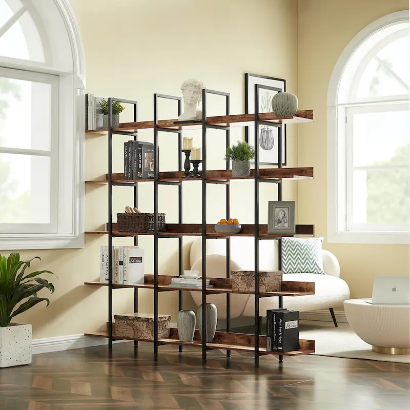 5 Tier Bookcase Home Office Open Bookshelf