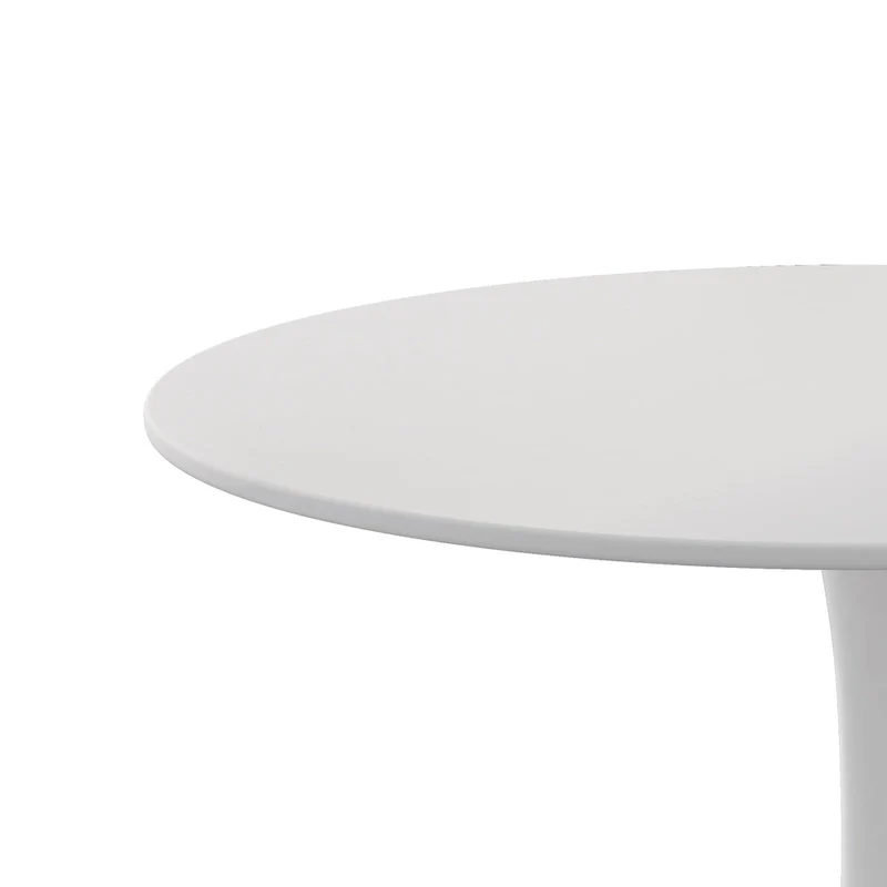 Modern Dining Table with Round Table Top & Metal Base