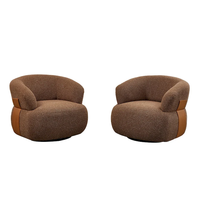 Kieon 33 W 360 Swivel Modern Barrel Chair Accent Chair Set of 2