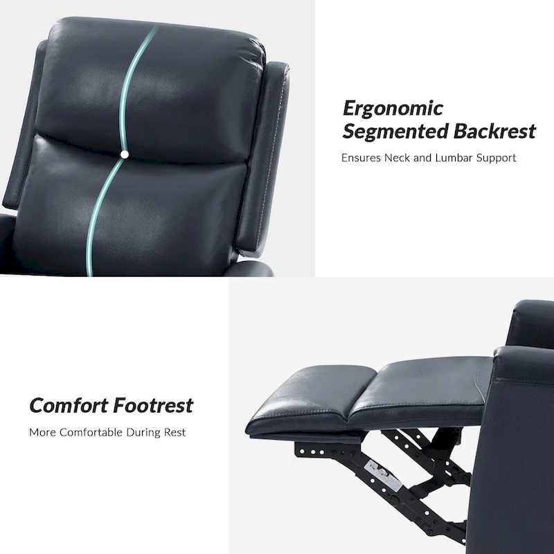 Fiacro 30.31Wide Modern Genuine Leather Wingback Swivel Rocker Recliner with Nailhead Trims, Set of 2