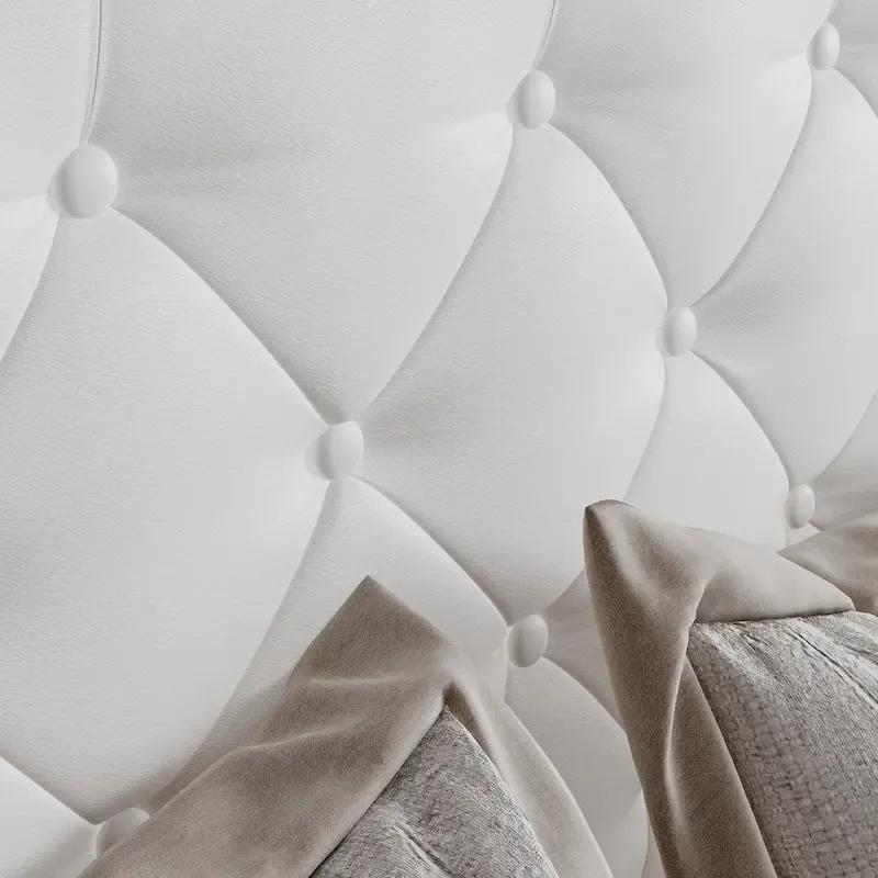 LED Queen/King Bed Frame with Tufted Headboard Bedroom Furniture